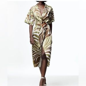 Zara Printed Midi Dress